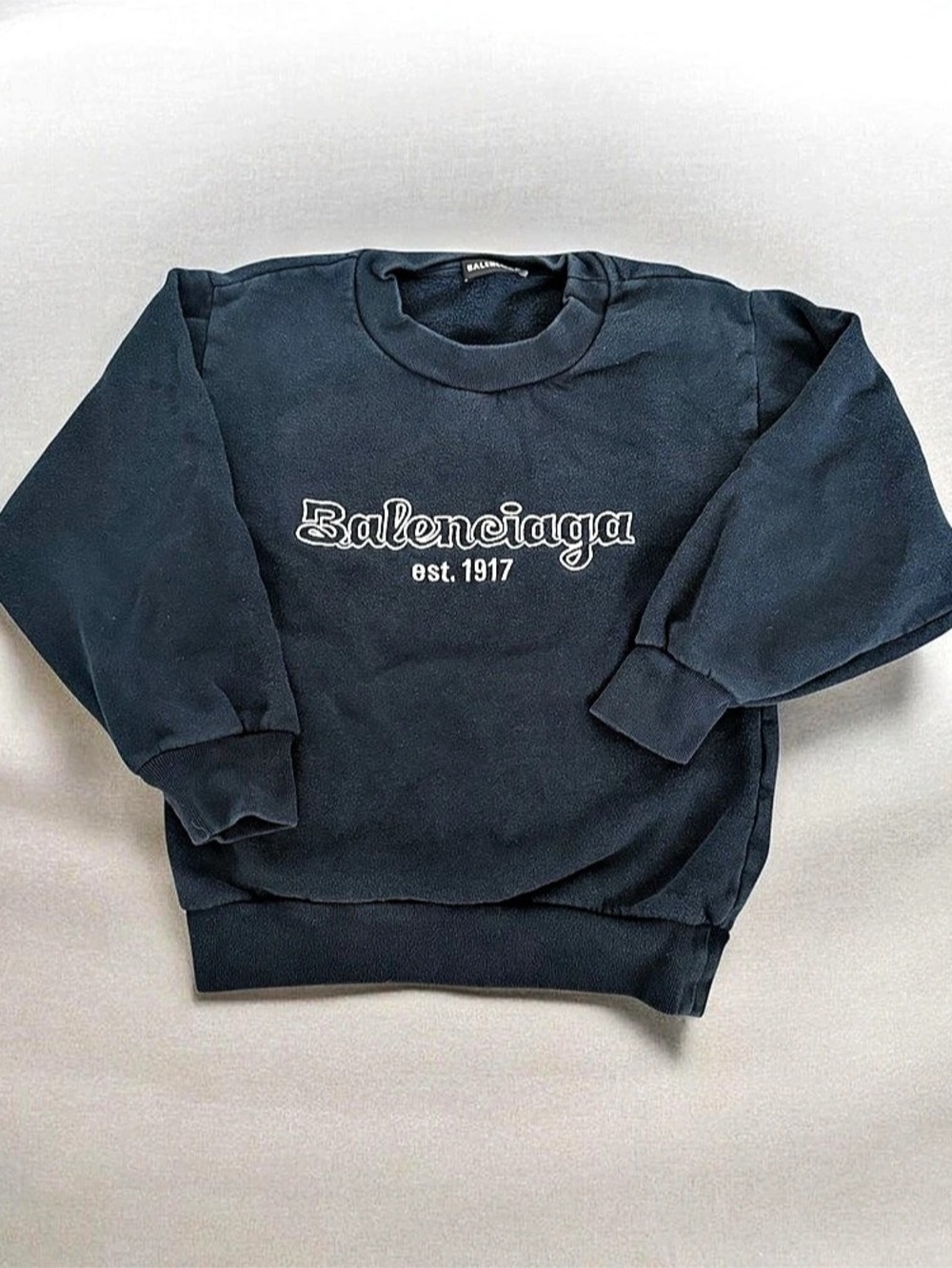 Balenciaga Est. 1917 College Logo Print Crewneck Sweater Kids